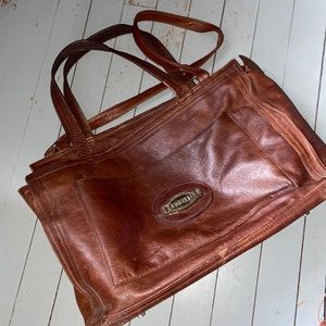 Vintage leather Bugatti bag